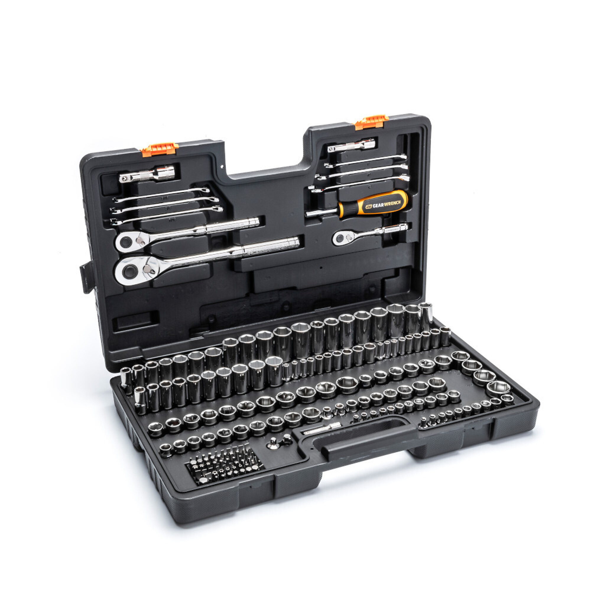 GEARWRENCH 185-Pc. Mechanics Tool Set, 1/4in., 3/8in. and 1/2in. Drive, SAE/Metric, Model# GW72MCBMTS